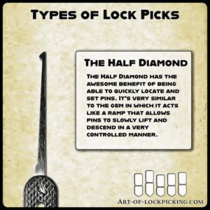 Tipos de ganzúas: el medio diamante