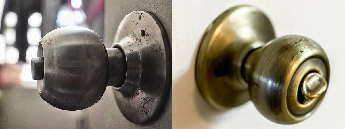 Pomo de la puerta con botón giratorio vs.